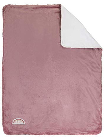 Nattou Schmusedecke Supersoft mit Regenbogen-Motiv, 75 x 100 cm, Pauline und Sasha, Altrosa, 244350, 75x700 cm