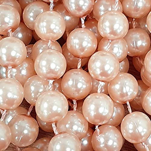 10mm Rose Gold Artificial Pearl Beads Chain - Small Round Pearl String Line Wedding Party Craft Cut Per 1m