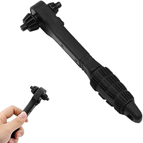 Kangmeile 2 in 1 Bohrfutter-Ratschenschlüssel, Universal Handbohrmaschine Ratschenschlüssel, 12,7-17,5 mm, Umschaltbare Ratsche, Gummigriff, Stahl