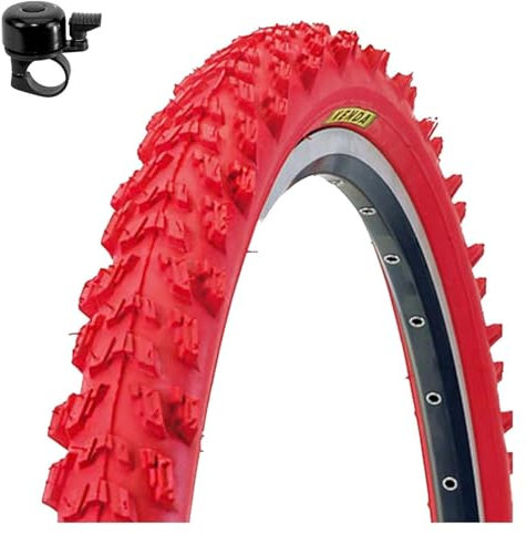 1 x Kenda MTB K-829 Fahrradreifen in Rot 50-559 (26 x 1.95) inkl. maxxi4you Fahrradklingel