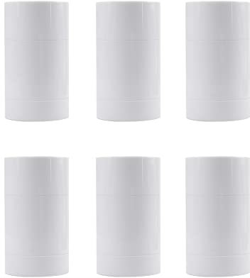Leere Deo-Behälter, zum Aufdrehen, nachfüllbar, Kunststoff, Röhrchen für DIY-Deodorant, Lippenbalsam und Reisen, 50 ml, Weiß, 6 Stück