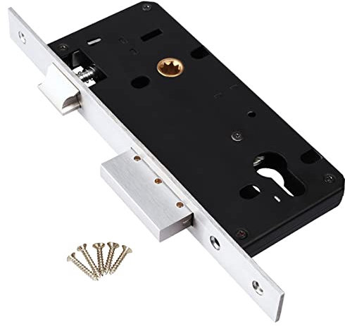 wopee Rohrrahmenschloss 85 mm Dornmaß 45 mm Edelstahl Einsteckschloss Türschloss Schloss Schlosseinsatz für Profilzylinder Links/Rechts(Size:35x85mm)