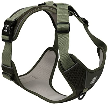 duvoplus, Bequemes und zeitgenössisches Geschirr aus der Ultimate Fit No Pull Classic, Größe XS – 20 – 40 cm – 37 – 45 cm, Undercover Green, wasserfest, langlebige Qualität, ideal für Spaziergänge