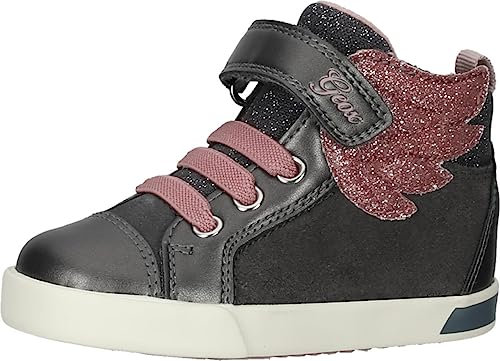 Geox Garçon Fille B Kilwi Girl A Basket, DK Grey Lt Rose, 23 EU