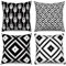 Hnmdmyi Kissenbezug Schwarz und Weiß 50x50 4er Set, Boho Kissenbezüge Modernes Geometrisches Muster Neutrale Dekorative Leinen Kissenhülle für Sofa Couch Bett Garten Outdoor Home Decor