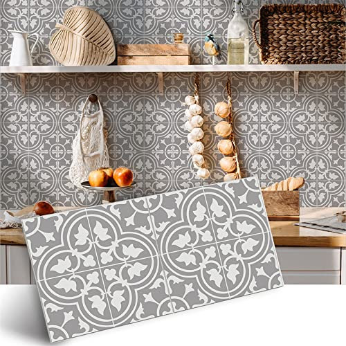 Fliesenaufkleber Graues Marokko Klebefliesen Wasserdicht Ölfest Fliesenfolie Küchenrückwand Selbstklebend Fliesenaufkleber Bad Klebefolie Home Decor 4 Stück/15x30cm