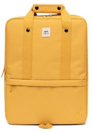 Lefrik Smart Daily Rucksack, Balance zwischen Funktionalität und Mode, 100 % recycelter Stoff, umweltfreundlich, Senf, M