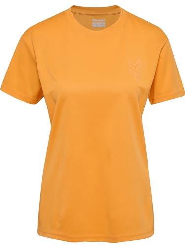 hummel Damen Hmlactive Pl Jersey S/S Woman T-Shirt, Blazing Orange, L EU