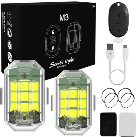Auto Fernbedienung Blitzlicht,Led Blinklicht,Drahtloses LED-Blitzlicht mit hoher Helligkeit,7 Colours LED-Flugzeug-Blitzlicht und USB-Aufladung,Drohnen-Antikollisionslichter Flugzeug-Blitzlichter