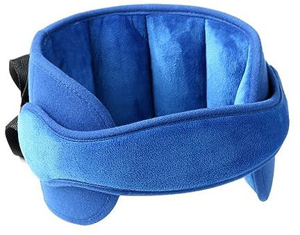 LATRAT Kopfhilfegurt für Kindersitz, verstellbare Kopfstütze, für Kindersitz, bequem, Nackenkissen, Kopfhalterung, Halterung für Kissen, Blau