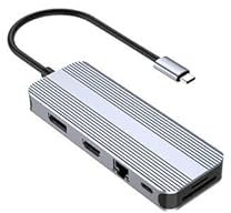 Elecbee 10 in 1 USB Type C HUB with to 8K HDMI DP +USB 3.0 Ports+SD/TF Card Reader, Multiport Adapter