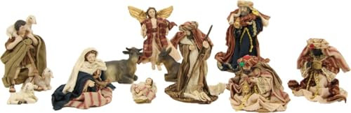 FADEDA 11x Krippenfiguren orientalisch, Ankleidefiguren/Höhe:10 cm/handbemalt/detailgetreue Krippen Figuren - Weihnachten Tisch Dekoration Krippe Zubehör