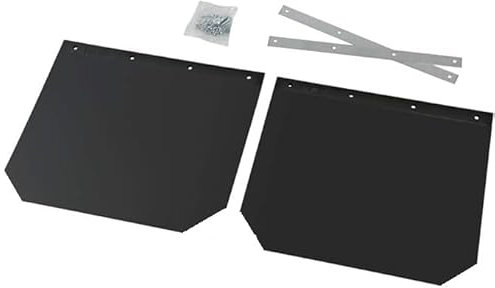 Coppia Paraspruzzi Camion Furgoni in PVC Nero Neutro Universale 45 x 35 completo di aste e bulloni fisaggio
