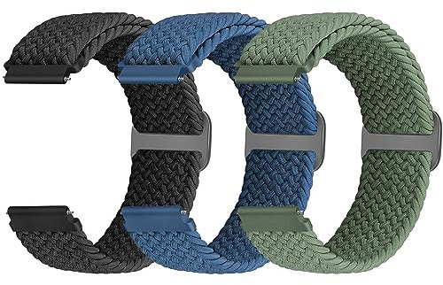 18mm Geflochtenes Nylon Sport Armband Kompatibel mit Garmin Venu 3S/Venu 2S/Vivoactive 4S/Vivomove 3S/Active S/Forerunner 265(42mm)/Huawei Watch GT 5 Pro 42mm/GT 5 41mm/4 41mm Damen Herren