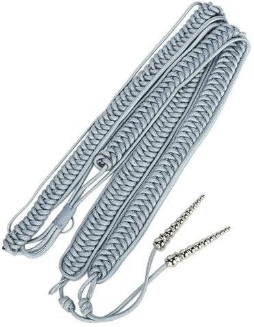 LAMDNL Professionelle Uniform-Epauletten, Geflecht, Kapitän, Uniform, Schulterklappe, Kordel für Bühnendarsteller, Einheitsgröße, Grau