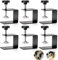 Tlence 6 Pcs Drawer Front Installation Clamps, 3mm Thicker Cabinet Mounting C Clamps, Cold Rolled Drawer Fixing Clips with Big Silicone Protective Pads for Woodworking Door Desk Installation, Black