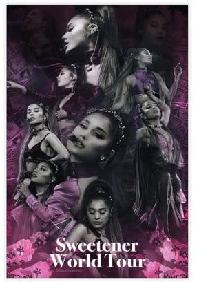 gyhac Ariana Grande Tapeten-Poster, Leinwand-Poster, Wandkunst, Dekordruck, Bild Gemälde für Wohnzimmer, Schlafzimmer, Dekoration, 30 x 45 cm