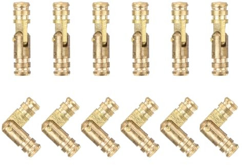 Sourcing Map 12pcs Invisible Brass Barrel Hinge, 17x4mm Concealed Hinges for DIY Keepsake Box Cabinet Door