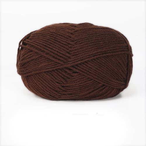Lot de 5 pelotes de laine à feutrer, 250 g chacune, épaisses, pour crochet, maniques, en coton, douces, pour tricot à la main, laine à crochet, marron châtaignier