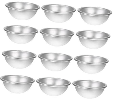 LALAFINA 12-teilige Badeformen Aus Aluminium Halbrunde Formen Für Salz Formen Zur Herstellung Von Badesalz Set Mit Halbkugelförmigen 3d-formen