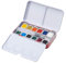 MEEDEN 12 Colors Watercolor Paint Set: Travel Watercolor Set with Brush in Half Pans - Portable Watercolor Paints for Adults & Artist