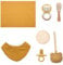 Baby Geschenk Junge Set(kann graviertund gesegnet werden), 7 in 1 Neugeborenen Geschenk zur Geburt Babyparty Geschenk Holz Spielzeuge Greiflinge Badetuch Meilenstein Babydecke Foto Requisten (Lion)