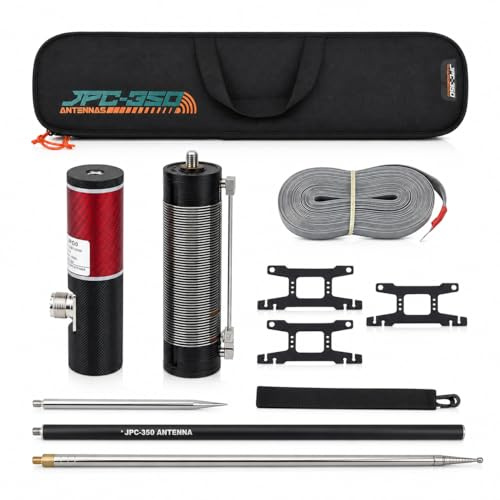 GOOZEEZOO Upgraded JPC-350 100W HF Antennas for Ham Radio, 80-6 Meters 8 Bands, Portable Hf Vertical Antenna for Outdoor 5.6 Meter(18.4Ft) (M10)
