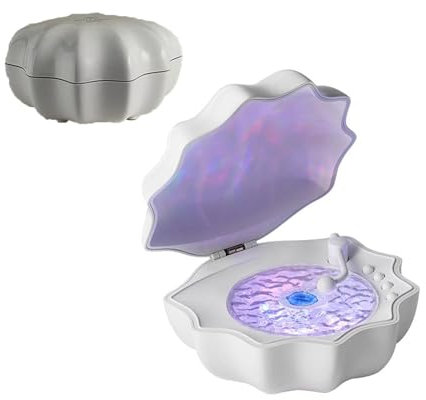 Northern Lights Projector Light, Shell Lamp With Bluetooth Speaker,Waves Retro Bluetooth Vinyl Record Player, White Noise Projector,7 Natural Sound Effects And 360° Surround Sound