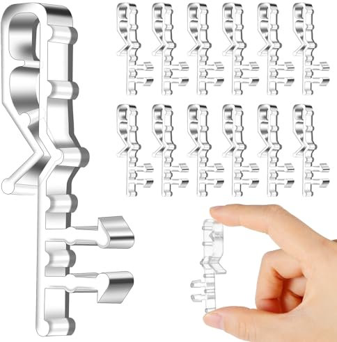 12PCS Hidden Channel Window Valance Clips, 2-1/8inch Clear Plastic Valance Clips Blinds Retainer Holder Clip Clear Plastic Blinds Clips, Clear Hidden Clips the Valance with a Groove in the Back
