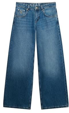 Superdry Damen Cult Baggy Jeans mit mittlerer Leibhöhe Mittelblaue Vintage-Waschung 26/30