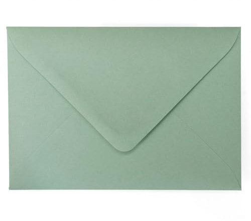 Kuvertwelt Briefumschläge DIN C6 (162x114mm) 25 Stück Eukalyptus Nassklebende Umschläge für Karten und Einladungen – Umschläge für Geschäftspost, Büro, Hochzeit und den privaten Gebrauch
