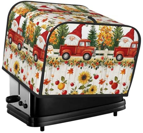 Gartenzwerg-Abdeckungen für 4-Scheiben-Toaster, süße Brotbackautomaten-Abdeckung mit Griff, waschbar, schmutzabweisend, Abdeckung für kleine Küchengeräte, Esszimmerdekor