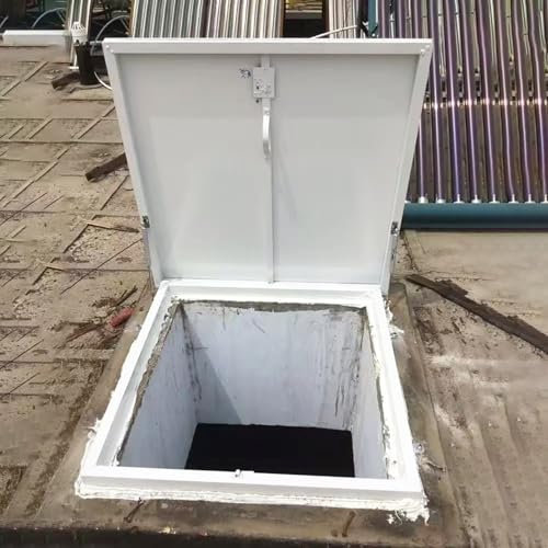 Vibeo Dachfenster Dachausstiegsabdeckung aus Verzinktem Stahl, 50x50 60x60 70x70 80x80 90x90 cm Dachausstieg, Regendichte Dachboden-Sicherheitstür, Notzugang(24x24in/61x61cm)
