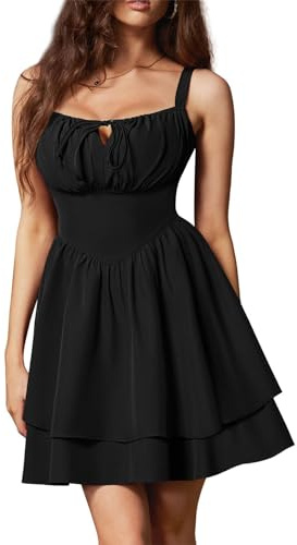 SCARLET DARKNESS Damen Korsett Trägerkleid Kurz Goth Mittelalter Minikleid | Mit Futter | Seitentaschen | A‑Linie | Korsagenkleid | Elegant | Party | Cocktail | Strand | Festlich | Abendkleid | Gothic