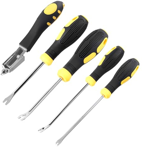 NAMYEUT 5 PCS Nail Puller Tools Set, Upholstery Staple Remover Tool, Nail Puller Tack Remover Tool for Furniture, Floor, Frame Nails Removing