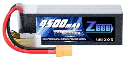 Zeee 6S Lipo 4500mAh 22,2V 120C RC Batterie mit XT90 Stecker für RC Flugzeug Hubschrauber RC Auto LKW Panzer Drohne Racing Hobby