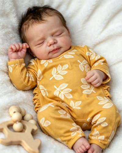 Anano Lebensechte Puppe Mädchen 20 Zoll Reborn Baby Vollsilikon Lebensecht Ganzkörper Silikon Puppen Silikon Mädchen Reborn Baby Vollsilikon Lebensecht Weich Puppe Weichkörper (Bauernhaus)