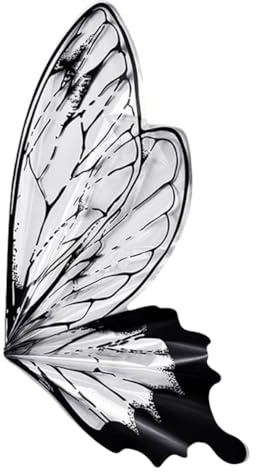 Bosiyrggrl Butterfly Shaped Flower Wrapping Paper Waterproof Bouquet Flower Wrapping Paper Butterfly Shaped Paper Black & White