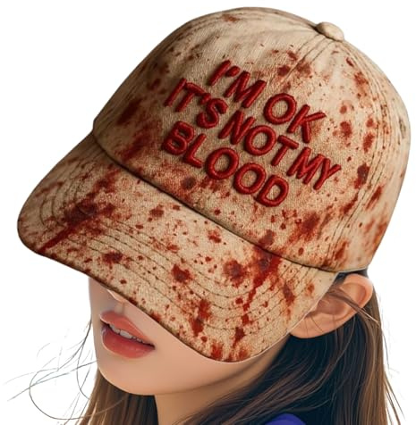 Ylnailky Halloween Baseball Caps Für Damen,Unheimliche Unisex Baseball Cap | Verkleidung Party Bühne Performance Foto Cosplay Goth Fest