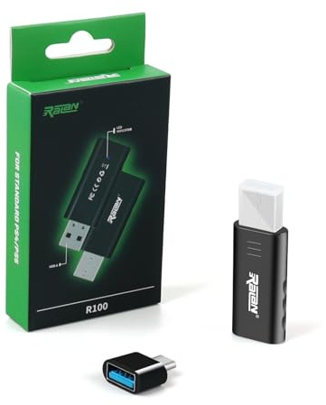 Helilyco 5.3 USB Adapter für Nintendo Switch, PC, TV - Wireless Transmitter Receiver mit 10m Reichweite und Play, Schwarz