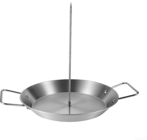 Vertical Skewer Pan Shawarma Grill Pan Vertical Skewer Rack Stainless Steel Rotisserie Style Pan for Gyros Tacos Al Pastor Cooking
