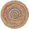 Green Decore Handgefertigte geflochtene runde Naturfaser Jute Teppich, Natur (150 cm Durchmesser, Fusion Mehrfarbig)