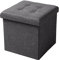 WOLTU® Sitzhocker mit Stauraum Sitzwürfel Sitzbank faltbar Truhen Aufbewahrungsbox, Deckel abnehmbar, Gepolsterte Sitzfläche aus Leinen, 37,5x37,5x38CM(LxBxH), Dunkelgrau