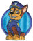 Paw Patrol CHASE 1 - Aufnäher, Bügelbild, Aufbügler, Applikationen, Patches, Flicken, zum aufbügeln, Größe: 7 x 6 cm