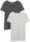 Amazon Essentials Women's Regular-Fit Short-Sleeve Crewneck T-Shirt, Pack of 2, Charcoal Heather/Light Grey Heather, XL