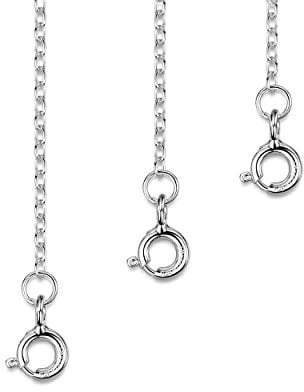 Amberta Echt 925 Sterling Silber - Verlängerungskette für Damen - Panzerkette 2 mm - Verarbeitet um Ihre Colliers und Armband zu Verlängern - Länge : 25, 50 und 100 mm