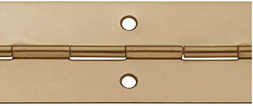 Gedotec Tür-Scharnier Messing Klavierband Metall Türband gelocht zum Schrauben | Länge: 3500 mm | Möbel-Scharnier kürzbar | Breite: 40 mm | Stahl Gold-Optik | 1 Stück - Stangenscharnier 3,5 Meter