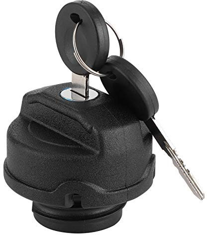 Tappo del serbatoio del carburante, tappo del serbatoio del carburante Coperchio di bloccaggio della benzina in ABS nero adatto per Maggiolino/Polo/Caddy con 2 chiavi