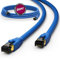 HB-DIGITAL 1,5m cable de conexión CAT 8.1 cable de red LAN S/FTP PIMF 2xRJ45 enchufe cobre LSZH libre de halógenos RoHS-Compliant 40 Gbits puerto Ethernet 2000 MHz Internet DSL PC módem TV azul