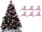 Pack of 6 - Hanging Glitter Reindeer Christmas Tree Decorations - 2.2cm x 9.5cm (Blush (Pink))
